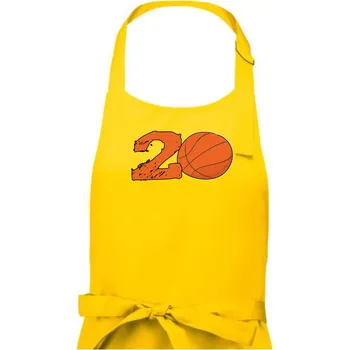 Kuchyňská zástěra Basketball kulaté narozeniny 20 - Dámská zástěra na vaření - Univerzální velikost ( Žlutá )