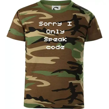 Chlapecké oblečení Sorry I Only Speak code - Dětské maskáčové triko - 134 cm/8 let ( Hnědý maskáč )