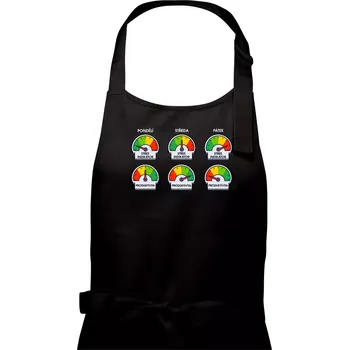 Kuchyňská zástěra Průběh pracovního týdne - Pánská zástěra na vaření - Univerzální velikost ( Černá )