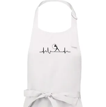 Kuchyňská zástěra EKG moderní gymnastika obruč - Pánská zástěra na vaření - Univerzální velikost ( Bílá )