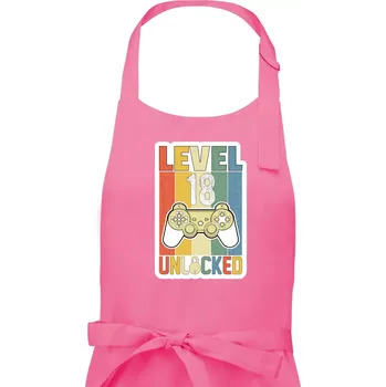 Kuchyňská zástěra Gaming narozeniny 18 - Pánská zástěra na vaření - Univerzální velikost ( Růžová )