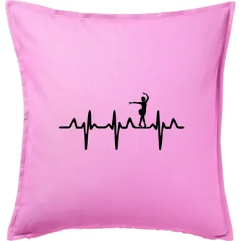Polštář EKG tanečnice salsy - Polštář 50x50 - 50x50 - Pouze potah ( Růžová )