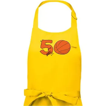 Kuchyňská zástěra Basketball kulaté narozeniny 50 - Pánská zástěra na vaření - Univerzální velikost ( Žlutá )