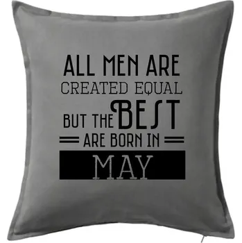 Polštář All men are created equal may - Polštář 50x50 - 50x50 - Pouze potah ( Tmavě šedý melír )