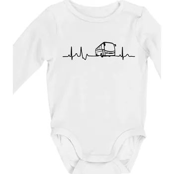 Kojenecký body EKG autobus - Body kojenecké s dlouhým rukávem - Dlouhý r. do 3 měs ( Bílá )