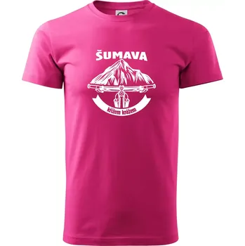 Šumava křížem krážem - Klasické pánské triko vyšší gramáže - S ( Purpurová )