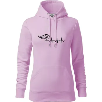 Dámská mikina Hlava koně EKG - Mikina dámská Cape s kapucí - XS ( Orchid )