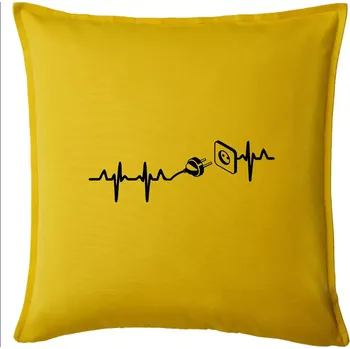 Polštář EKG elektrikář - Polštář 50x50 - 50x50 - Pouze potah ( Žlutá )