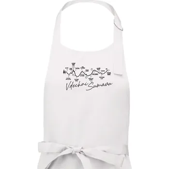 Kuchyňská zástěra Šumava - Vdechni Šumavu - Pánská zástěra na vaření - Univerzální velikost ( Bílá )