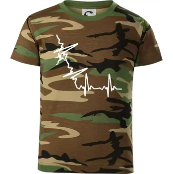 Chlapecké oblečení EKG bouldering - Dětské maskáčové triko - 122 cm/6 let ( Hnědý maskáč )