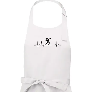 Kuchyňská zástěra EKG vrh koulí - Pánská zástěra na vaření - Univerzální velikost ( Bílá )