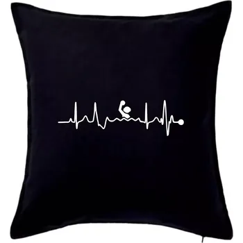 Polštář EKG vodní pólo - Polštář 50x50 - 50x50 - Pouze potah ( Černá )