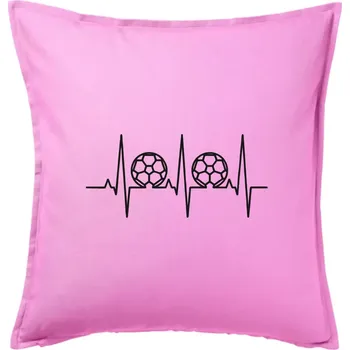 Polštář Ekg fotbal velký - Polštář 50x50 - 50x50 - Pouze potah ( Růžová )