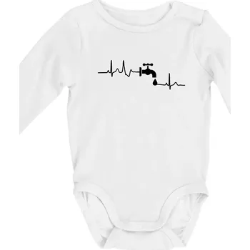 Kojenecký body Instalatér ekg - Body kojenecké s dlouhým rukávem - Dlouhý r. do 3 měs ( Bílá )
