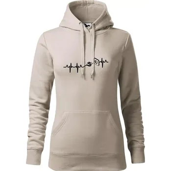 Dámská mikina EKG elektrikář - Mikina dámská Cape s kapucí - XS ( Ledově šedá )