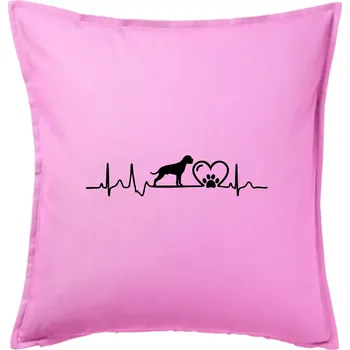 Polštář Německý boxer EKG - Polštář 50x50 - 50x50 - Pouze potah ( Růžová )