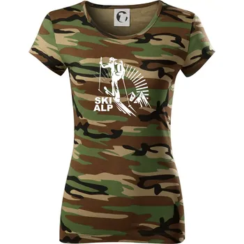 Dámské tričko Skialp trip - Dámské maskáčové triko - XS ( Hnědý maskáč )