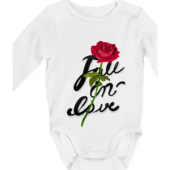Fall in Love - Body kojenecké s dlouhým rukávem - Dlouhý r. 6-12 měs ( Bílá )