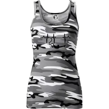 Dámské tričko EKG bungee jumping - Dámské Maskáčové tílko - XS ( Šedý maskáč )