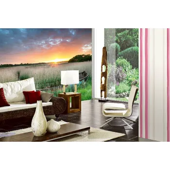 Fototapeta DIMEX | Samolepicí vliesová fototapeta na zeď Stará loď v přístavu MA-5-3051 | 375 x 250 cm | zelená, žlutá, šedá + Samolepicí vliesová fototapeta na stěnu DIMEX Stará loď v přístavu MA53051 v rozměru 375 x 250 cm