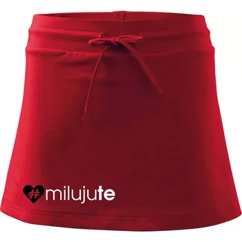 Dámská sukně Miluju tě - Sportovní sukně - two in one - L ( Červená )