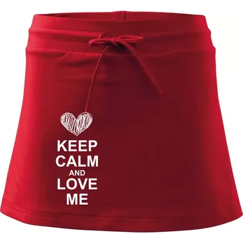 Dámská sukně Keep calm and love me - Sportovní sukně - two in one - S ( Červená )