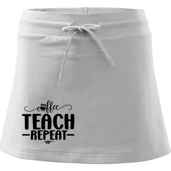 Dámská sukně Coffee teach repeat - Sportovní sukně - two in one - S ( Bílá )