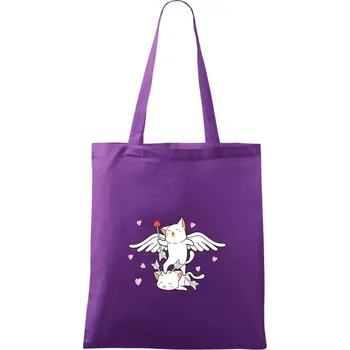 Kočky Amorův šíp - Taška bavlněná - 42 x 38 cm ( Fialová )