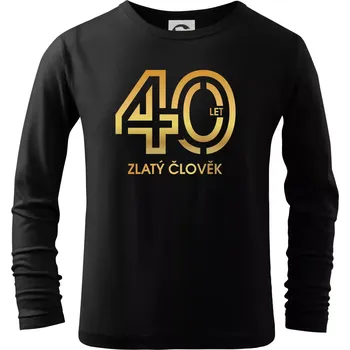 Chlapecké tričko 40 let zlatý člověk - Triko dětské Long Sleeve - 122 cm/6 let ( Černá )