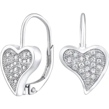 Náušnice Stříbrné náušnice srdce