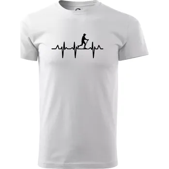 Pánské tričko EKG nordic walking muž - Triko extra velké (5-8XL) - 7XL ( Bílá )