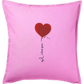 Polštář Srdce balónek - Polštář 50x50 - 50x50 - Pouze potah ( Růžová )