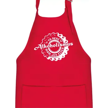 Kuchyňská zástěra Alkoholismus pivo - Dětská zástěra na vaření - Univerzální velikost ( Červená )