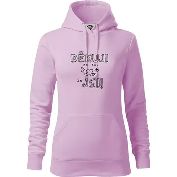 Dámská mikina Děkuji za to, že jsi - Mikina dámská Cape s kapucí - XS ( Orchid )