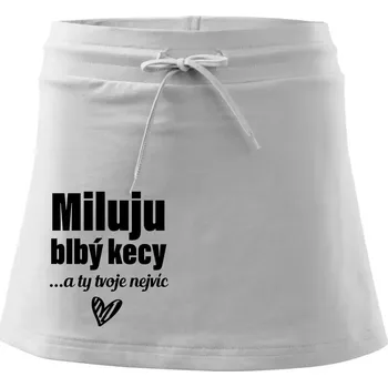 Dámská sukně Miluju blbý kecy - Sportovní sukně - two in one - XS ( Bílá )