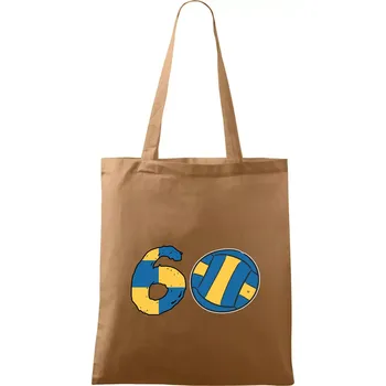 Volejbal kulaté narozeniny 60 - Taška bavlněná - 42 x 38 cm ( Cappuccino )