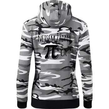 Dámská mikina Nejsem žádná pí - Dámská mikina trendy zipper s kapucí - XL ( Šedý maskáč )