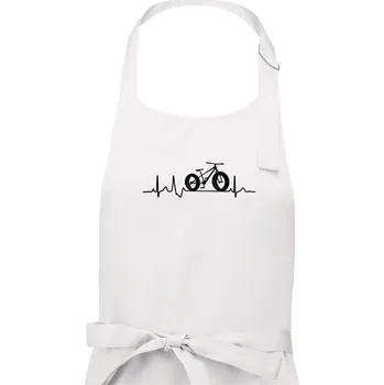 Kuchyňská zástěra EKG fatbike - Dámská zástěra na vaření - Univerzální velikost ( Bílá )