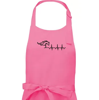 Kuchyňská zástěra Hlava koně EKG - Pánská zástěra na vaření - Univerzální velikost ( Růžová )