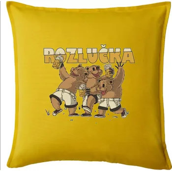 Polštář Rozlučka medvědi - Polštář 50x50 - 50x50 - Pouze potah ( Žlutá )