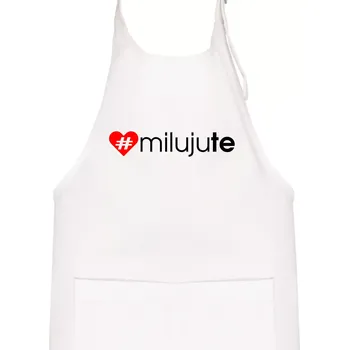 Kuchyňská zástěra Miluju tě - Dětská zástěra na vaření - Univerzální velikost ( Bílá )
