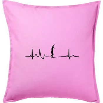 Polštář EKG Slackline - Polštář 50x50 - 50x50 - Pouze potah ( Růžová )