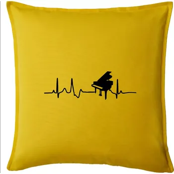 Polštář Piano ekg - křídlo - Polštář 50x50 - 50x50 - Pouze potah ( Žlutá )