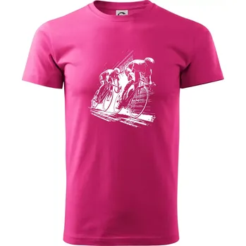 Pánská móda Silniční cyklistika skica - Klasické pánské triko vyšší gramáže - L ( Purpurová )