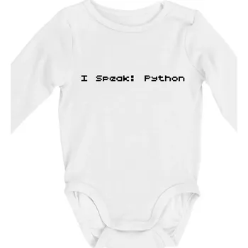 I Speak Python - Body kojenecké s dlouhým rukávem - Dlouhý r. 6-12 měs ( Bílá )