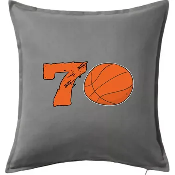 Polštář Basketball kulaté narozeniny 70 - Polštář 50x50 - 50x50 - Pouze potah ( Tmavě šedý melír )