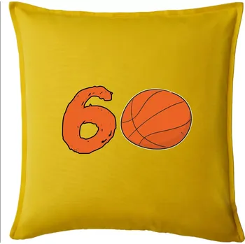 Polštář Basketball kulaté narozeniny 60 - Polštář 50x50 - 50x50 - Pouze potah ( Žlutá )