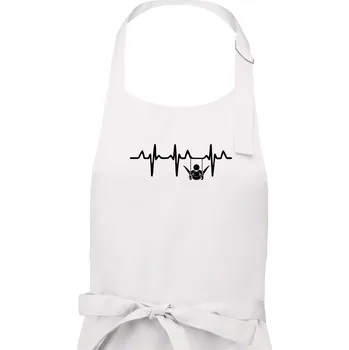 Kuchyňská zástěra EKG cvičení kruhy - Pánská zástěra na vaření - Univerzální velikost ( Bílá )