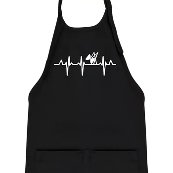 Kuchyňská zástěra EKG diabolo - Dětská zástěra na vaření - Univerzální velikost ( Černá )