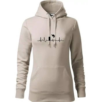 Dámská mikina Parkour ekg - Mikina dámská Cape s kapucí - M ( Ledově šedá )